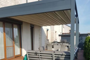 PERGOLA - SUPER  dach ruchomy z tkaniny PCV, oświetlenie LED