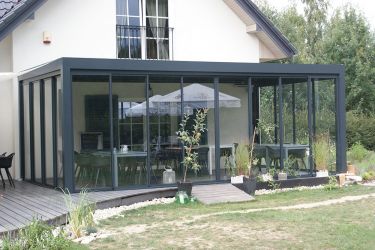 PERGOLA SHADE ze szkleniem antracyt